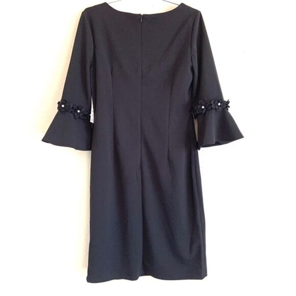 I LE NEW YORK Pearls Beaded Bell Sleeve Dress 8 - Picture 2 of 11